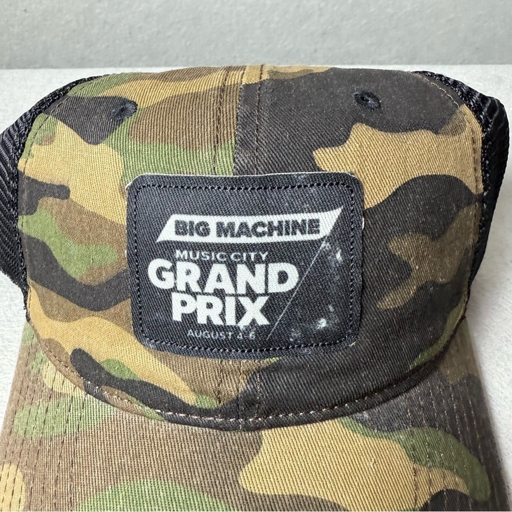 2023 Big Machine Music City Nashville Grand Prix Camo Frayed Trucker Hat - Picture 2 of 9